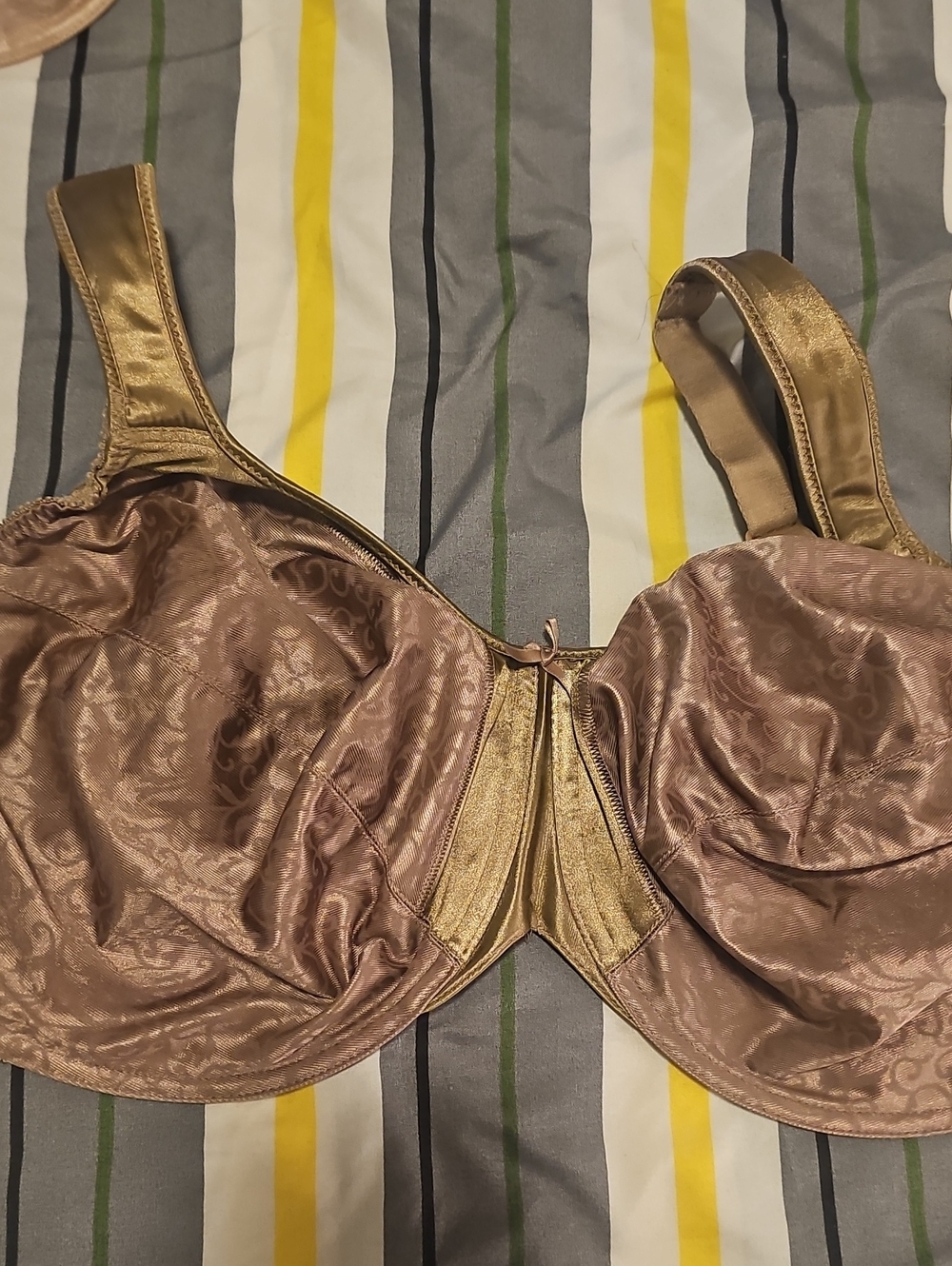 Bali Shimmery Gold Satin Underwire Bra